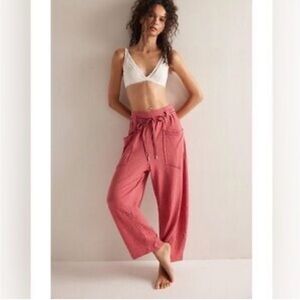 Free People Wait a Minute Barrel Pants - Slate Rose